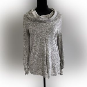 Sushiflower Gray Marled Cowlneck Sweater - Medium
